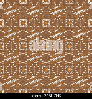 Einzigartige Stilmotive auf Kawung Batik Design mit Mokka braun Farbe Stock Vektor