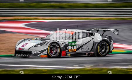 Oschersleben, Deutschland, 28. April 2019: Markus Pommer fährt mit einer Corvette C7 GT3-R während eines GT MASTERS-Rennens in der Motorsport Arena in Deutschland. Stockfoto