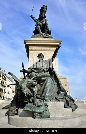 Reiterdenkmal Vittorio Emanuele II an Riva Degli Schiavon, Venedig, Italien Stockfoto