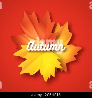 Typografische Herbst. Herbst-Blatt. Vektor-Illustration EPS 10 Stock Vektor