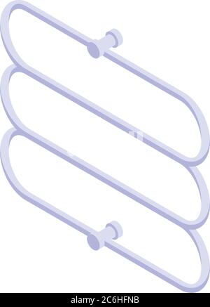 Symbol für beheizten Handtuchtrockner, isometrisch Stock Vektor