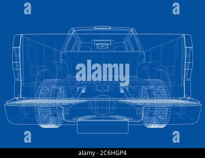 Silhouetten des Autos. 3D-Illustration Stockfoto