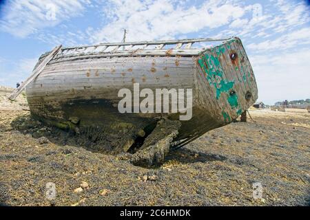 Camaret-sur-Mer Frankreich - 13. Juni 2017 - Altes Fischerboot im Hafen von Camaret-sur-Mer in Bretagne Frankreich Stockfoto