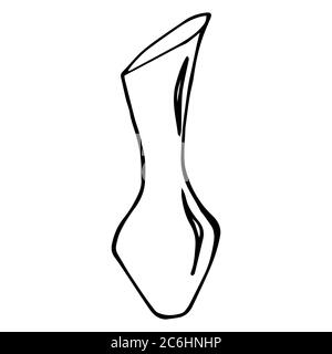 Handgezeichnete Doodle Vase. Konturskizze. Vektor transparente Illustration isoliert auf weißem Hintergrund. Dekoration für Karten, Banner, Poster, Drucke, e Stock Vektor