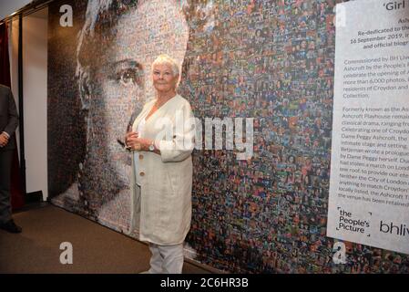 Dame Judi Dench bei der Wiedereröffnung des Ashcroft Playhouse, Fairfield Halls, Croydon am 16. September 2019 Stockfoto