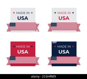Hergestellt in USA Label Zeichen Design Vektor Illustration, ideal für Business-und Produkt-Banner Hintergrund, inspiriert von den Vereinigten Staaten von Amerika nationalen Fla Stock Vektor