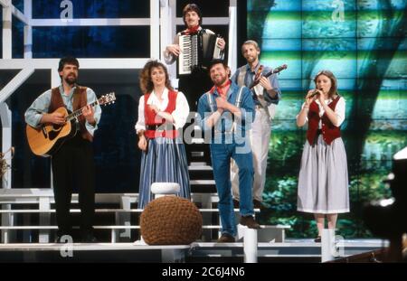 Lieder so schön wie der Norden, Folkloremusiksendung, Deutschland 1990, Sendung vom 8. März 1990, Gaststar: Gruppe 'Speelwark' Stockfoto