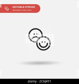 Einfaches Vektorsymbol Emotion. Illustration Symbol Design Vorlage für Web mobile UI Element. Perfekte Farbe modernes Piktogramm auf bearbeitbaren Strich. Emotionen Stock Vektor