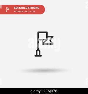 Einfaches Vektorsymbol Fahnenmast. Illustration Symbol Design Vorlage für Web mobile UI Element. Perfekte Farbe modernes Piktogramm auf bearbeitbaren Strich. Flagpol Stock Vektor