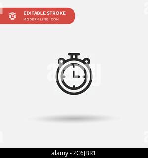 Stop Uhr einfaches Vektor-Symbol. Illustration Symbol Design Vorlage für Web mobile UI Element. Perfekte Farbe modernes Piktogramm auf bearbeitbaren Strich. Stopp Stock Vektor