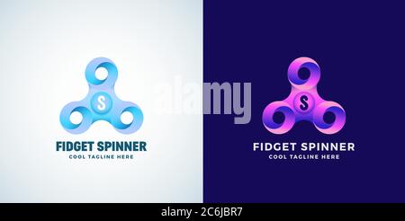 Unendliche Schleifen Fidget Spinner Abstraktes Vektorzeichen, Emblem oder Logo Vorlage. Modernes Gradient Kreatives Konzept. Stock Vektor