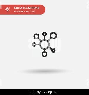 Verteilung einfaches Vektor-Symbol. Illustration Symbol Design Vorlage für Web mobile UI Element. Perfekte Farbe modernes Piktogramm auf bearbeitbaren Strich. Dis Stock Vektor