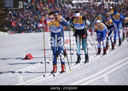 Rosie Brennan aus den USA bei den FIS Nordischen Weltmeisterschaften 2019 in Seefeld, Österreich. Stockfoto