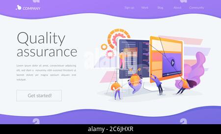Landing Page-Konzept für Softwaretests Stock Vektor
