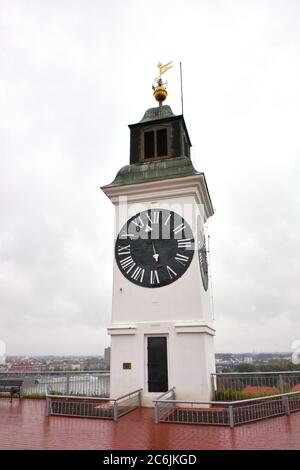 Uhrturm, Festung Petrovaradin, Petrovaradinska tvrđava, Petrovaradin, Pétervárad, Serbien, Europa, ehemaliges Ungarn Stockfoto