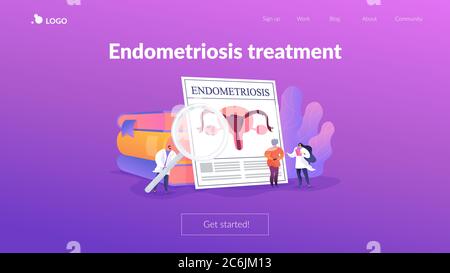 Endometriose Landing Page Konzept Stock Vektor