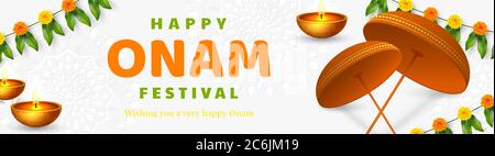 Onam Festival Banner. Stock Vektor