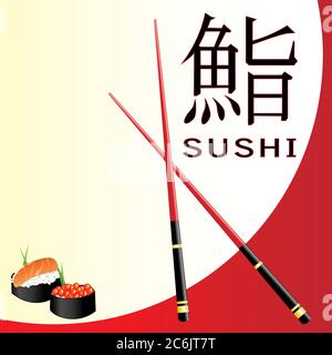Eine Vektordarstellung einer Sushi-Menüvorlage mit Platz für Text Stock Vektor