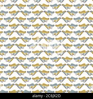 Nahtloser Hintergrund Plesiosaurus Dinosaurier Geschlecht neutral Baby Muster. Einfache skurrile minimal erdige 2-Ton-Farbe. Kinder Kindergarten Tapete oder Boho Stock Vektor