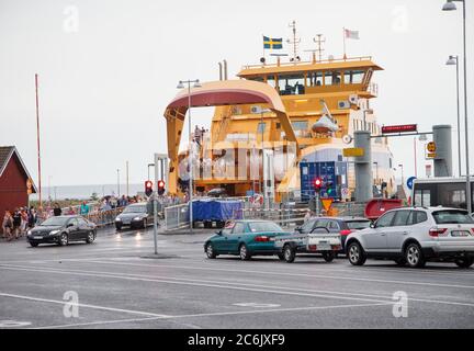 Gränna, Schweden 20140726 M / S Braheborg ist eine Fähre im Verkehr zwischen Gränna und Visingsö, auf dem Vättern-See. Foto Jeppe Gustafsson Stockfoto