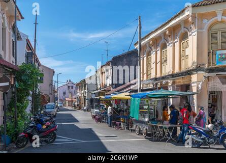 Lorong Pasar (Pasar Street) im alten Kolonialviertel, George Town, Penang, Malaysia Stockfoto