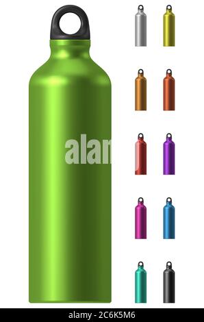 Wasserflasche aus Aluminium Stock Vektor