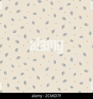 Graue Sterne und Planeten nahtlose Vektor-Muster Stock Vektor