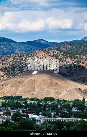 Tagesansicht von 'S Mountain'; Tenderfoot Mountain; Stadt Salida; Colorado' USA Stockfoto