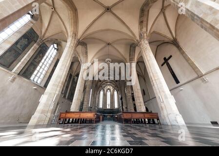 Prag, Tschechische Republik - 23. Mai 2017: Das Kirchenschiff des Emmausklosters Stockfoto