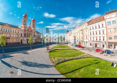 Pilsen (Pilsen), Tschechische Republik - 27. Mai 2018: Die große Synagoge, die zweitgrößte Synagoge in Europa Stockfoto