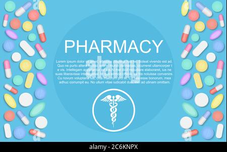 Modernes flaches Design Medizin Apotheke Gesundheitskonzept für Web-Banner-Website, Präsentation, Flyer und Poster Stock Vektor