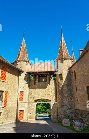 Schweiz, Kanton Neuchatel, Colombier Stockfoto