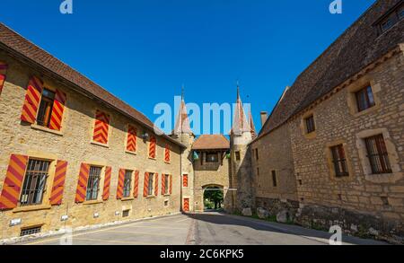 Schweiz, Kanton Neuchatel, Colombier Stockfoto