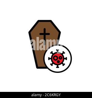 Tod von covid19 Linienikon, Vektor einfache Illustration Stock Vektor