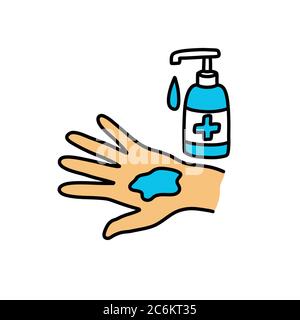 Handwäsche Doodle Symbol, Vektor-Farbe Illustration Stock Vektor