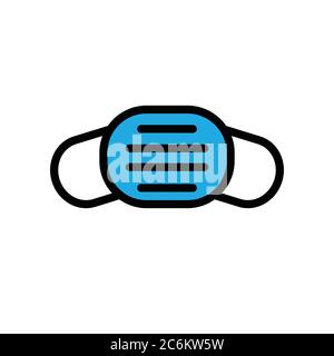 Medizinische Maske Linie Symbol, Vektor einfache Illustration Stock Vektor