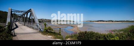 Panorama der Little Petherick Creek Bridge - Kamelpfad in Padstow, Cornwall, England Stockfoto