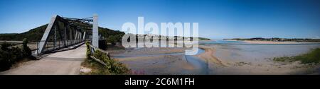 Panorama der Little Petherick Creek Bridge - Kamelpfad in Padstow, Cornwall, England Stockfoto