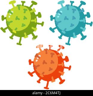 Satz von verschiedenen Coronavirus in vielen Farben Illustration Stock Vektor