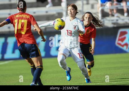 Japans Mayu Ikojiri #13 erhält einen Pass während des SheBelieves Cup 2020 im Exploria Stadium in Orlando Florida am Donnerstag, den 5. März 2020. Bildnachweis: Marty Jean-Louis Stockfoto