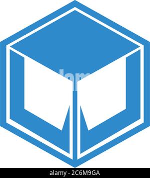 Abstrakter Würfel in blau Stock Vektor