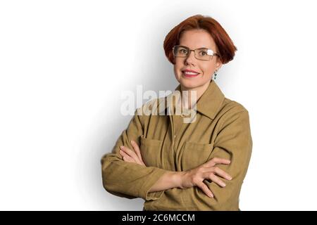 Angestellter in Uniform, Nahaufnahme Porträt Stockfoto