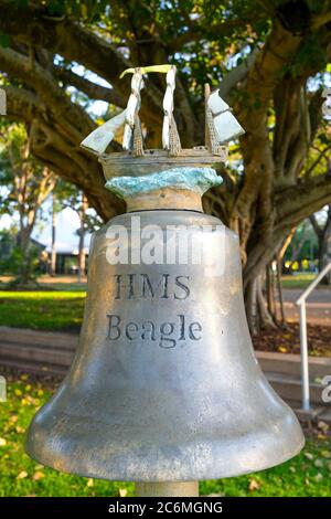 Das HMS Beagle Ship Bell Chime in Darwin City, Northern Territory, Australien. Stockfoto