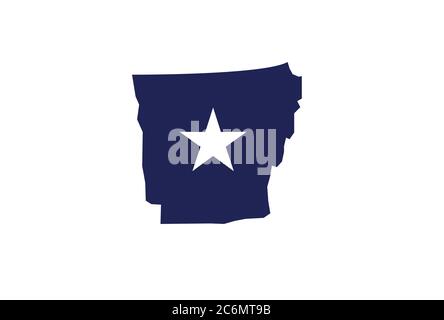 Arkansas Karte umreißt US-Staat Vektor-Illustration Stock Vektor
