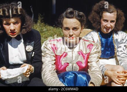 "Backstage" an der "Girlie" zeigen an der Vermont State Fair, Rutland, VT September 1941 Stockfoto