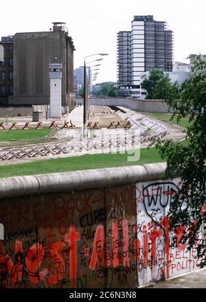 Ein Blick auf "die Mauer", "Die kommunistische trennt - kontrollierte Osten Deutschland aus dem Westen Deutschlands. Stockfoto