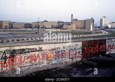 Ein Blick auf "die Mauer", "Die kommunistische trennt - kontrollierte Osten Deutschland aus dem Westen Deutschlands. Stockfoto