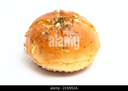 Koreanische Knoblauch Käse Brot isoliert auf weißem Hintergrund Stockfoto