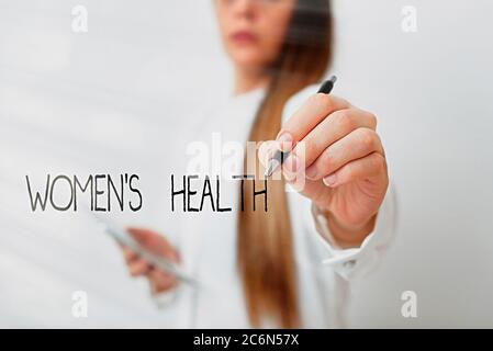 Wort schreiben Text Frauen Gesundheit. Business Foto zeigt Behandlung und Diagnose von Krankheiten im Zusammenhang mit Gesundheit Modell zeigt verschiedene Aufnahmen von h Stockfoto