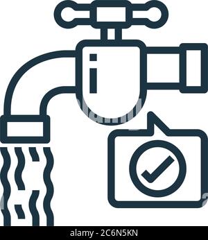 Wasserhahn Vektor-Symbol. Wasserhahn bearbeitbaren Strich. Wasserhahn linearen Symbol für Web-und mobile Apps, Logo, Druckmedien verwenden. Dünne Linie. V Stock Vektor